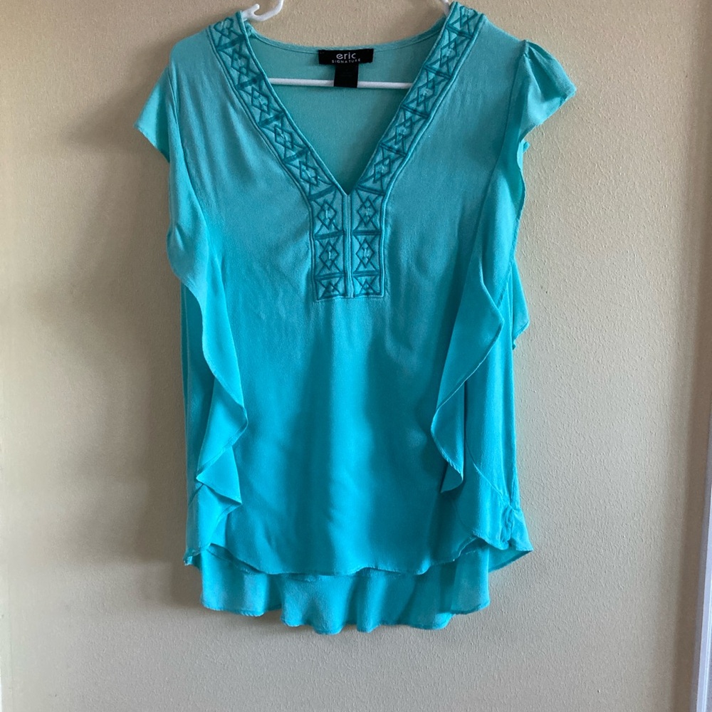 Eric Signature - Turquoise Embroidered Women's Blouse